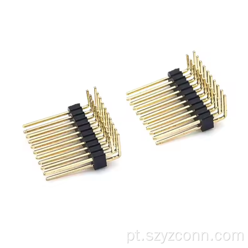 Cabeçalho de pino de 1,27 mm em ângulo reto de fileira dupla